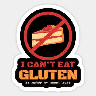 I Cant Eat Gluten - Stop Eat Sign Sticker